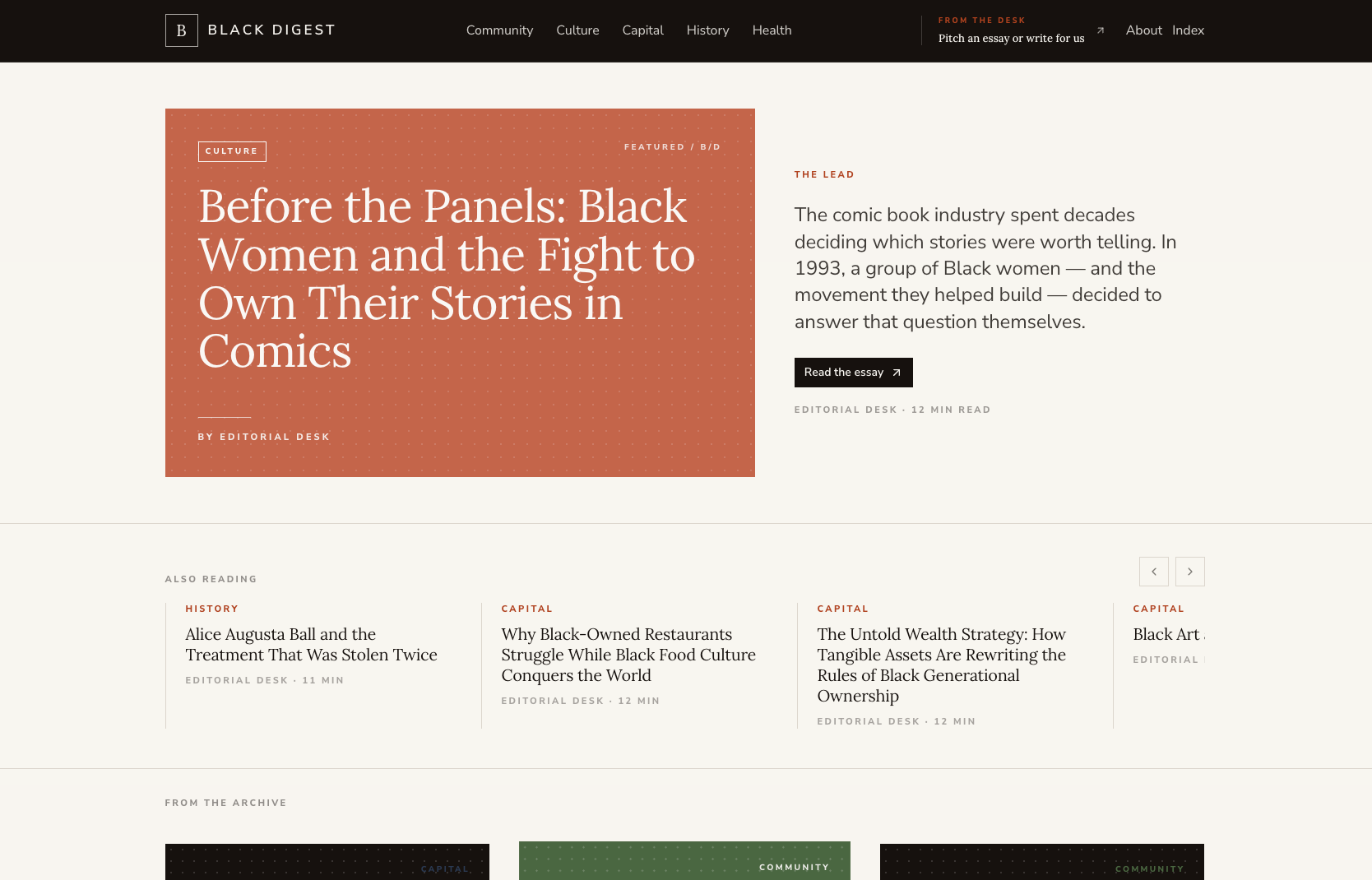 Black Digest platform screenshot