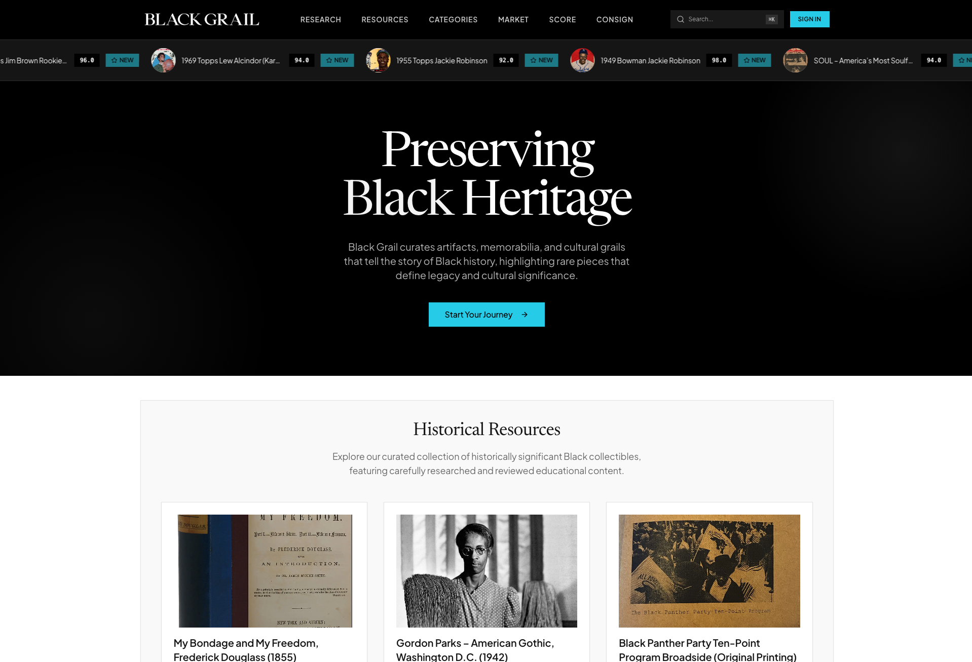 Black Grail was founded to preserve and elevate the tangible artifacts, collectibles, and cultural relics that define Black history and legacy — transforming cultural contributions into enduring, ownable assets.